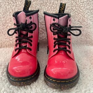 Dr. Martens Pink Patent Leather Boots